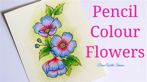 Flower Drawing With Colour Shading | Best Flower Site