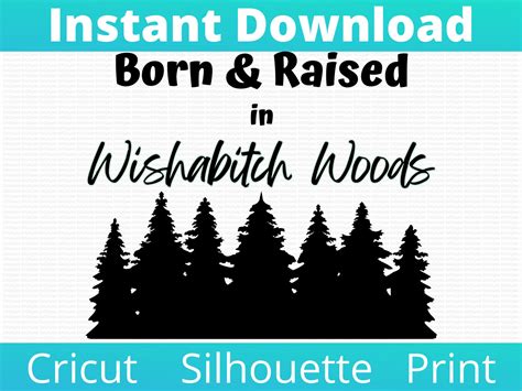 Born and Raised in Wishabitch Woods Funny Adult Humor SVG - Etsy