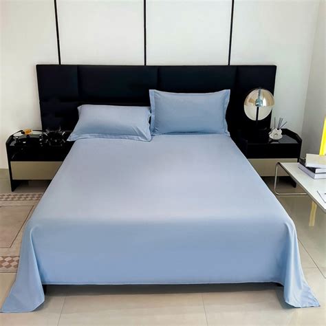 Four-Piece Set Solid Color Bed Sheet Set, Cotton Household Bedding, Dormitory Bedding, Plain ...