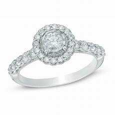 Engagement Rings Zale by Previously Owned 3 4 Ct T W Scallop Frame Engagement Rings Zale