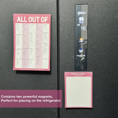 2 Pcs All Out Of Grocery List Magnet Pad For Fridge, Shopping List ...