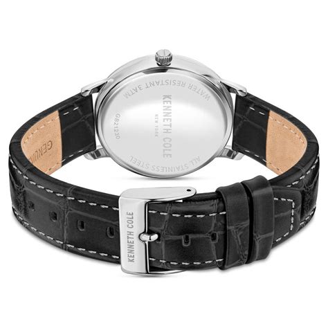 Buy Online Kenneth Cole Black Dial Leather Strap Watch For Men ...