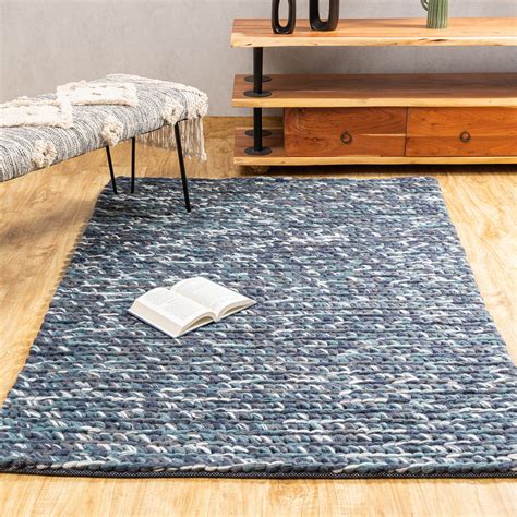 Buy Nordic Blue Chunky Rug Online In India - TROOST | TROOST