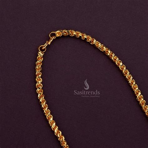 Guaranteed Micro Gold Plated Murukku Chain - Sasitrends