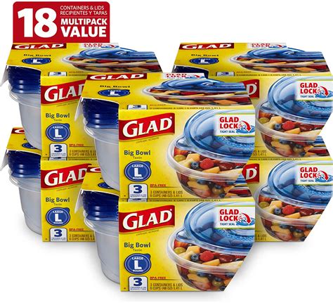 Gladware Big Bowl Food Storage Containers, Large 64oz