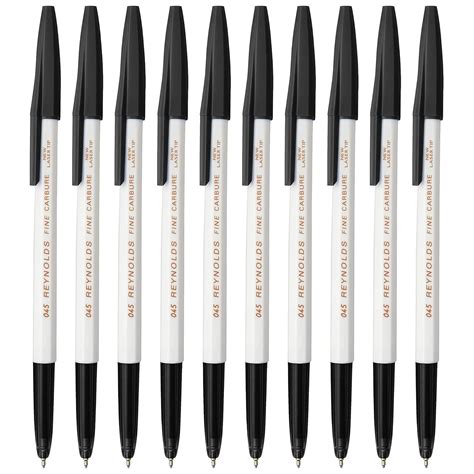 Reynolds 045 Ball Pens | Fine Point (0.7mm) | Black Ink | 10 Count ...