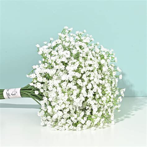 Amazon.com: Yastouay Babys Breath Artificial Flowers, 30Pcs Fake White ...