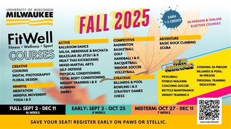 FitWell Fall Course Open Enrollment starts May 3 - Zilber College of ...