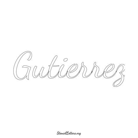 Gutierrez Free Printable Family Name Stencils with 6 Unique Typography ...
