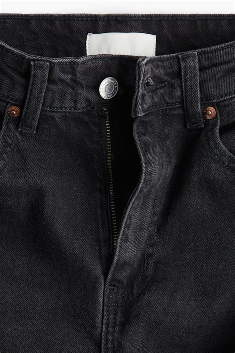 Mom Slim Fit High Waist Ankle Jeans - Washed black - Ladies | H&M IN