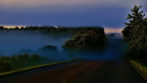 Download wallpaper 1920x1080 road, night, trees, fog, dark full hd ...