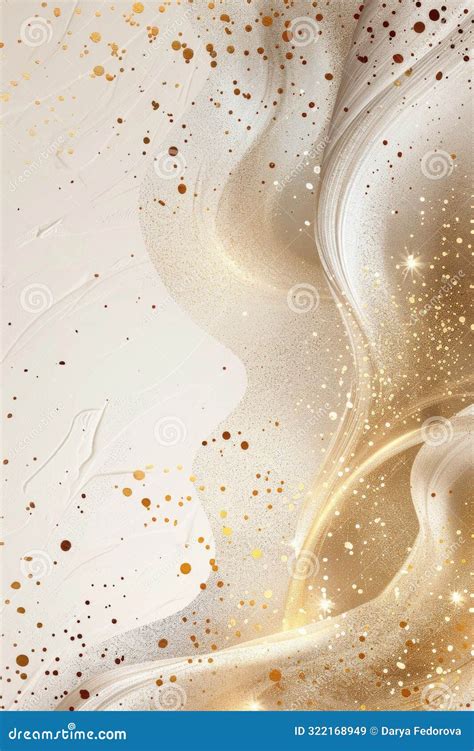 Elegant Gold and White Abstract Art with Glitter Details Stock Image ...