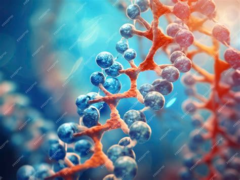 Premium AI Image | Closeup medical 3D illustration of DNA under microscope