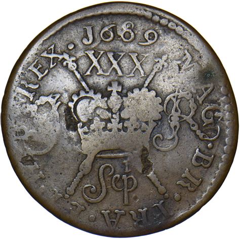 1689 Ireland September Gunmoney Halfcrown - Copper Coin – The Coin King