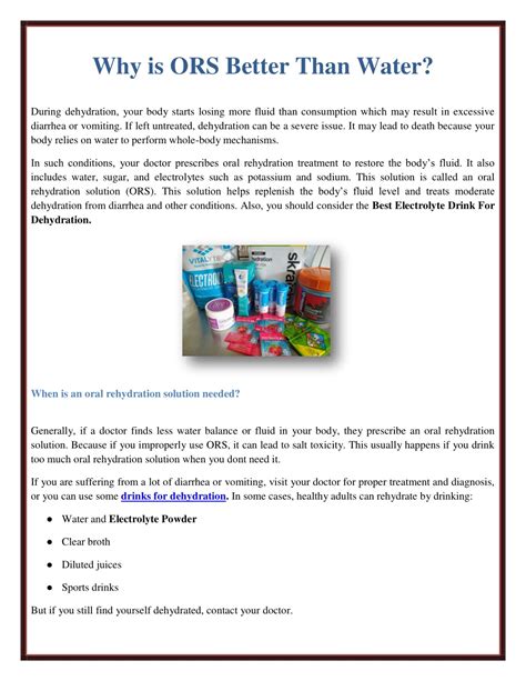 PPT - Why is ORS Better Than Water? PowerPoint Presentation, free download - ID:11624053