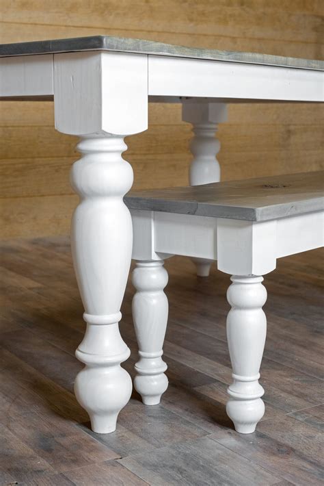 Custom Massive Spindle Leg Table - Large Turned Leg - Farmhouse Dining ...