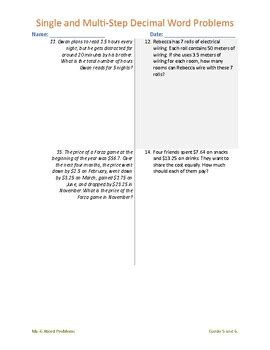 Multi-Step Decimal Word Problems 的图像结果