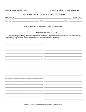 Bill Of Sale Form Waiver Of Notice Of Probate Of Will | pdfFiller