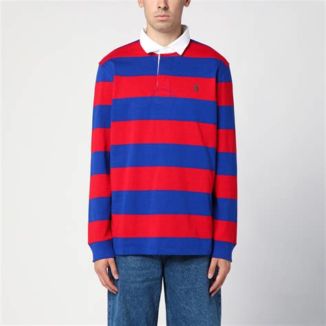 Polo Ralph Lauren Red/blue striped long-sleeved polo shirt | TheDoubleF