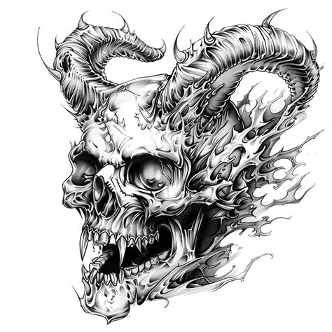 Devil Drawings Tattoos Tattoo Art, Sketch Of A Devil With Big Horns