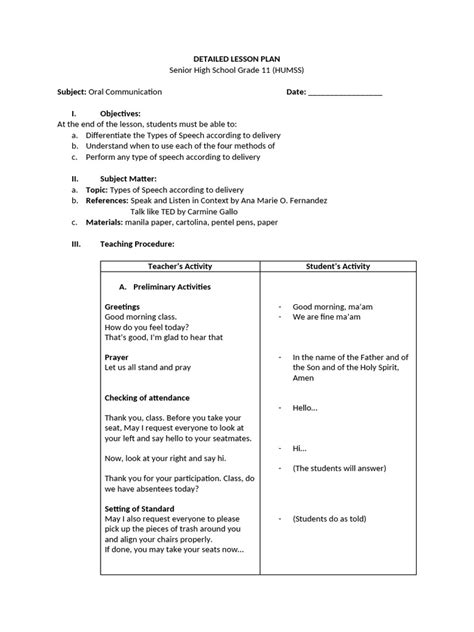 SHS Detailed Lesson Plan 的图像结果