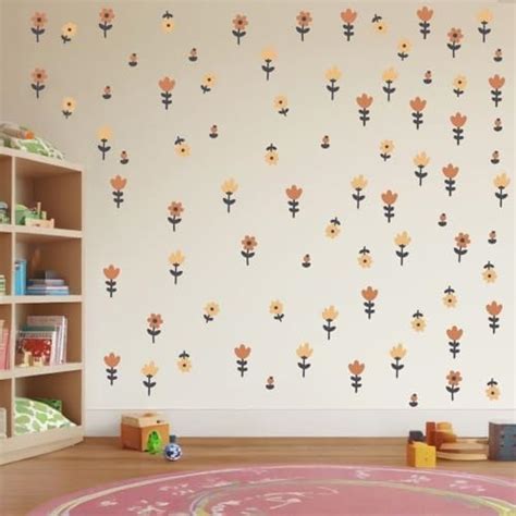 CVANU Premium Mini Flower Wall Sticker (1-Sheet/ 26pcs Stickers) Lovely ...