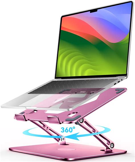 ivoler Adjustable Laptop Stand with 360° Rotating Base, Ergonomic ...