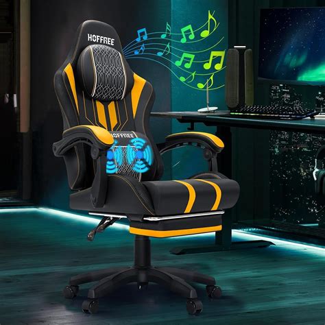 Amazon.com: HOFFREE Gaming Chair with Speakers Massage Big and Tall ...