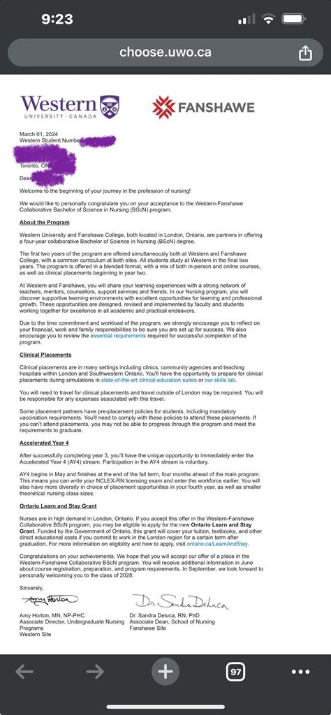 Western Nursing Acceptance is out! : r/OntarioGrade12s