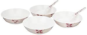 Amazon Brand - Solimo Classico Set of 4 Melamine Serving Bowls with ...