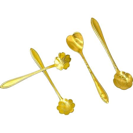 Buy HASTHIP® Golden Spoon Set/Coffee Spoon/Dessert Spoon/Cutlery ...