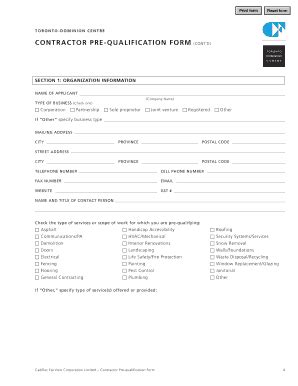 Contractor Qualification Form - Fill and Sign Printable Template Online
