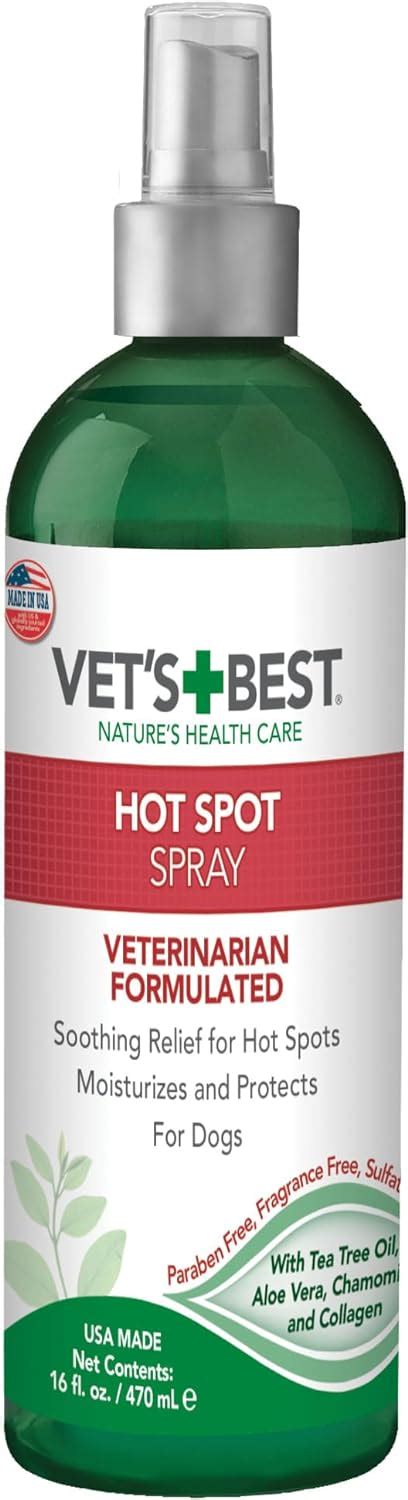 Vet’s Best Dog Hot Spot Itch Relief Spray | Relieves Dry Skin, Rash ...