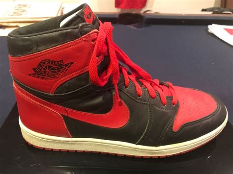 1985 Original Nike Air Jordan 1 Black Red Size 12 Game Issued Used ...