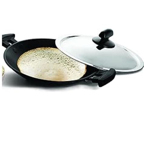 Special Aluminium Non-Stick Appachetty with Lid, 200mm, Black Pigeon ...