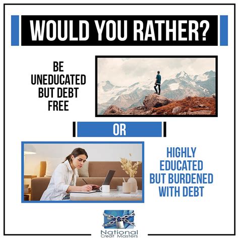 🌏 WOULD YOU RATHER? BE UNEDUCATED BUT DEBT FREE OR HIGHLY EDUCATED BUT ...