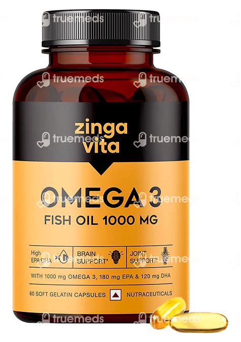 Zingavita Omega 3 Fish Oil 1000 Mg Soft Gelatin Capsule 60 - Uses, Side ...