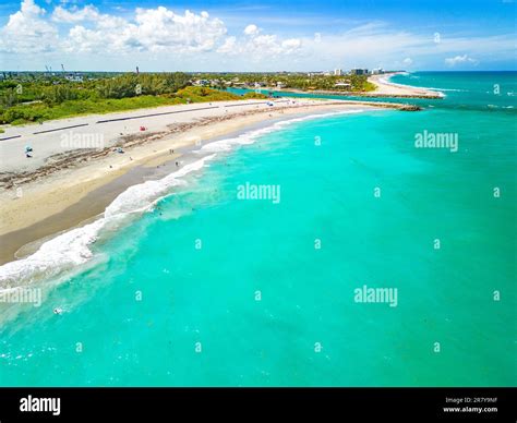 DuBois Park, Jupiter Beach and inlet, areal views, Florida, USA Stock ...