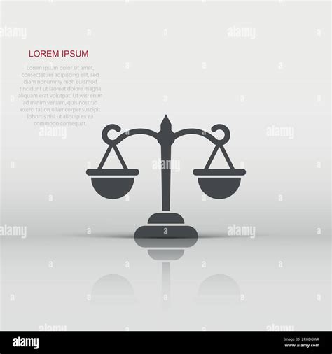 Scales icon in flat style. Libra vector illustration on isolated background. Mass comparison ...