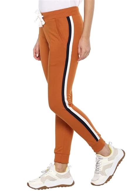 Alan Jones Clothing Women's Slim Fit Track Pants (Orange, Rust_S ...