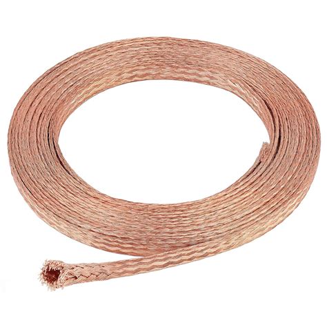 BENECREAT 13Ft 9mm Flat Copper Braided Ground Strap Wire, Braided Pure ...