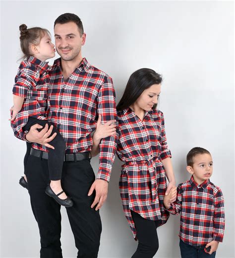 Family Matching Red Plaid Shirts