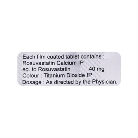 Rosucus 40 MG Tablet (10): Uses, Side Effects, Price & Dosage | PharmEasy