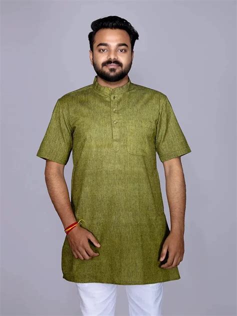 Buy Men Half Sleeves Kurta Best Price at Weavers India – WeaversIndia