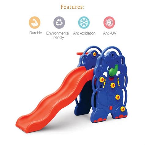 Buy Ok Play Elephant Foldable Slide for Kids, Red & Blue, Ages 2 to 4 ...