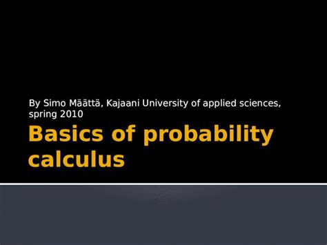 Probability Calculus 的图像结果