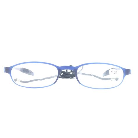 Flexible Reading Glasses with Neck Hanging Thread, TR90 Oval Full Frame ...