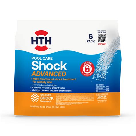 HTH Pool Care Shock Advanced for Swimming Pools, Granules, 6 Pack, 1 lb ...