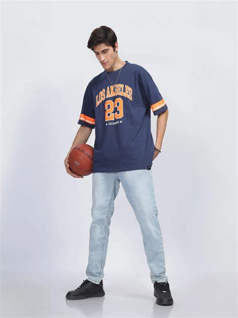 Men LOS ANGELES Printed Oversized T-Shirt - SILISOUL