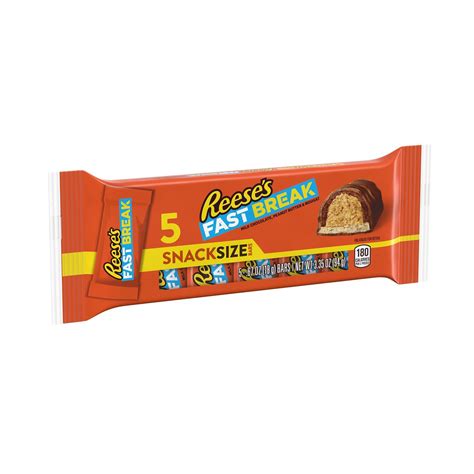 Reese's Fast Break Milk Chocolate, Peanut Butter & Nougat Snack Size ...